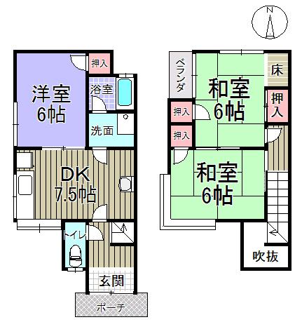 Floor plan. 5.8 million yen, 3DK, Land area 44.01 sq m , Building area 54.18 sq m
