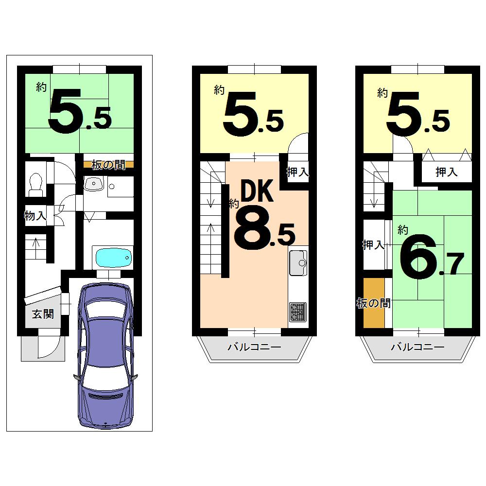 Floor plan. 8.8 million yen, 4DK, Land area 39.91 sq m , Building area 81.39 sq m