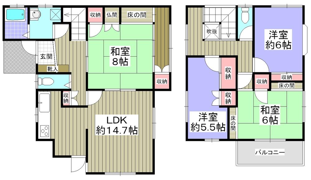 Floor plan. 24,800,000 yen, 4LDK, Land area 143.83 sq m , Building area 109.07 sq m