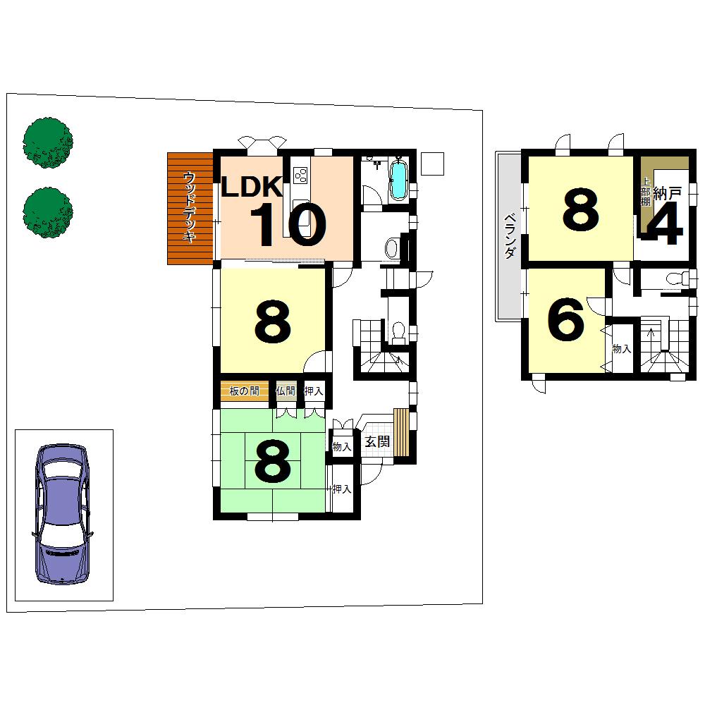 Floor plan. 47,500,000 yen, 4LDK, Land area 237.13 sq m , Building area 111.87 sq m