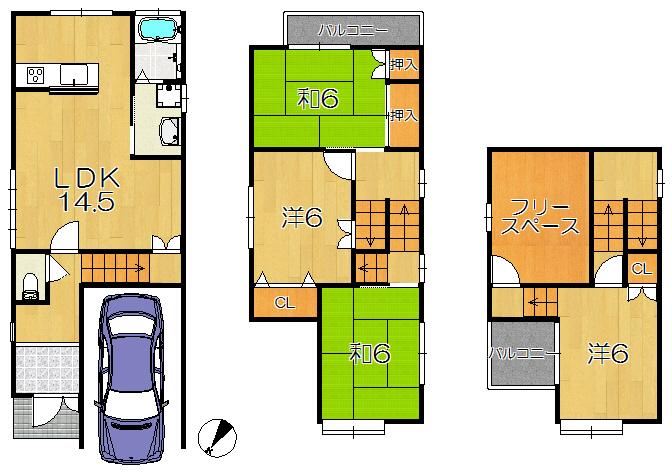 Floor plan. 19,800,000 yen, 4LDK + S (storeroom), Land area 66.59 sq m , Building area 110.56 sq m
