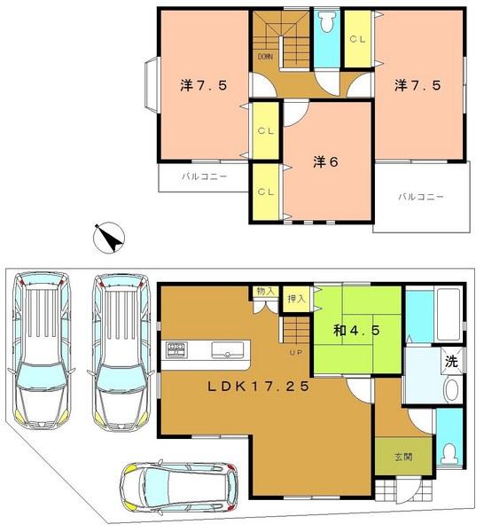 Floor plan. 27,800,000 yen, 4LDK, Land area 101.96 sq m , Building area 96.84 sq m