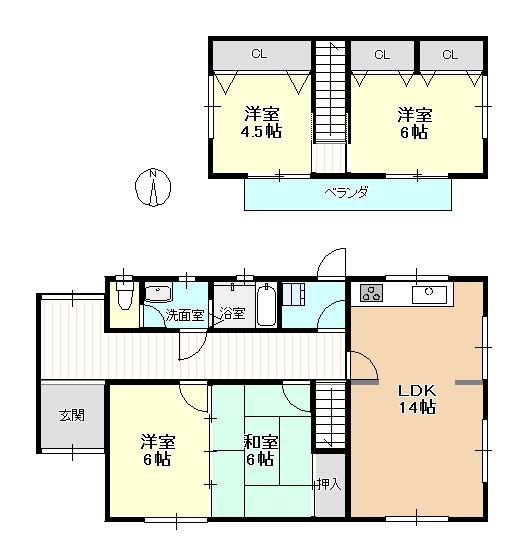 Floor plan. 19,800,000 yen, 4LDK, Land area 167.25 sq m , Building area 89.84 sq m floor plan