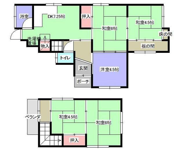 Floor plan. 8.8 million yen, 5DK, Land area 78 sq m , Building area 73.68 sq m