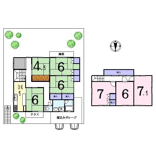 Floor plan. 20,900,000 yen, 7DK, Land area 233.61 sq m , Building area 128.65 sq m JR "Kobata" a 15-minute walk to the station
