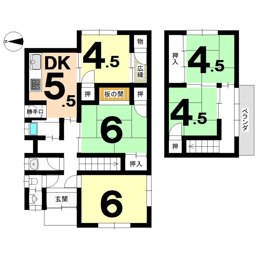 Floor plan. 13 million yen, 5DK, Land area 162.98 sq m , Building area 93.6 sq m