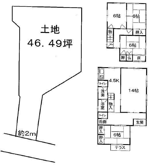 Floor plan. 11.8 million yen, 5K, Land area 153.71 sq m , Building area 109.78 sq m
