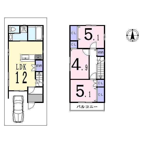 Floor plan. 19,800,000 yen, 3LDK, Land area 63.39 sq m , Building area 69.86 sq m