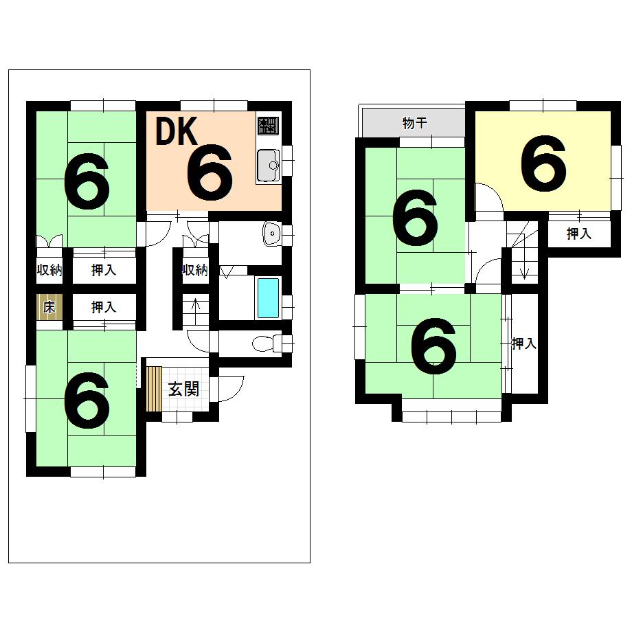 Floor plan. 12.8 million yen, 5DK, Land area 100.03 sq m , Building area 87.76 sq m
