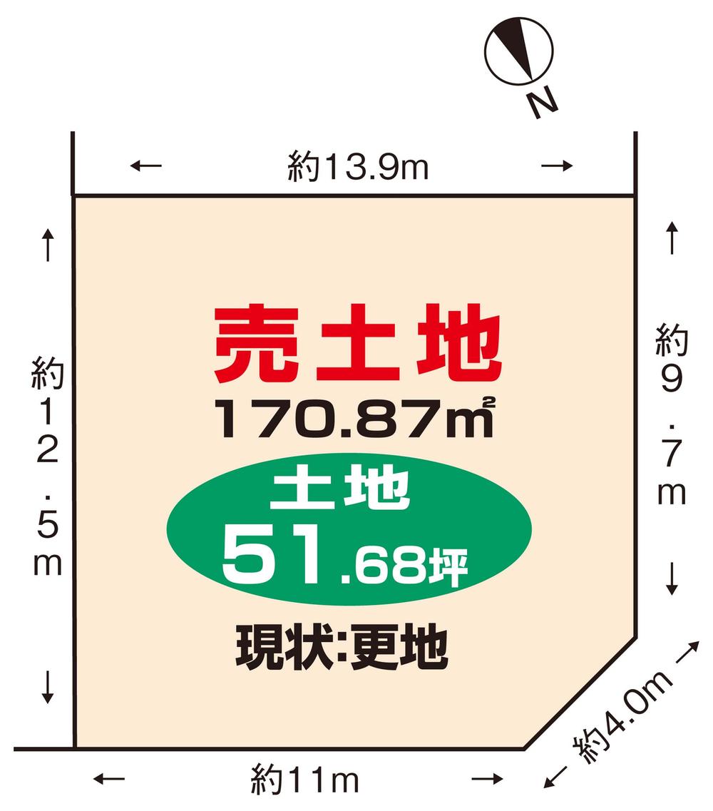 Compartment figure. Land price 22,800,000 yen, Land area 170.87 sq m