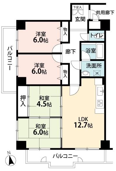Floor plan. 4LDK, Price 11.8 million yen, Occupied area 79.93 sq m , Balcony area 15.2 sq m