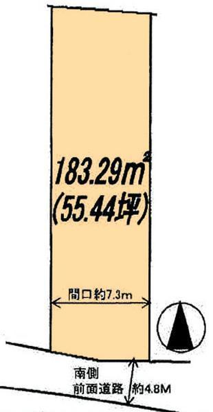Compartment figure. Land price 19,990,000 yen, Land area 183.29 sq m