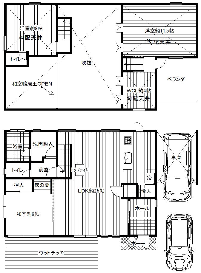 Floor plan. 55 million yen, 3LDK + S (storeroom), Land area 238.57 sq m , Building area 121.75 sq m