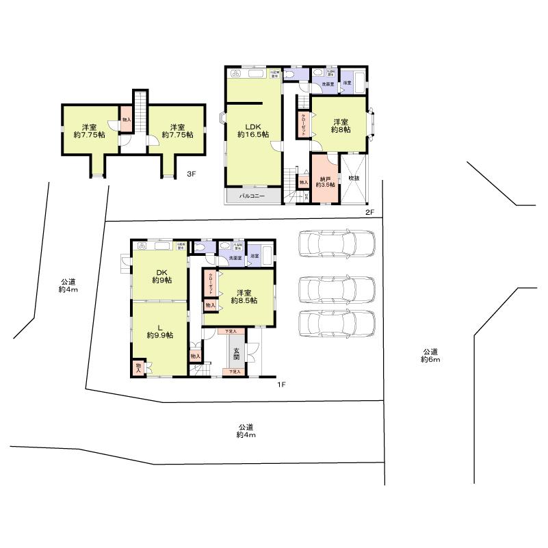 Floor plan. 43,800,000 yen, 2LLDDKK, Land area 217.05 sq m , Building area 141.09 sq m