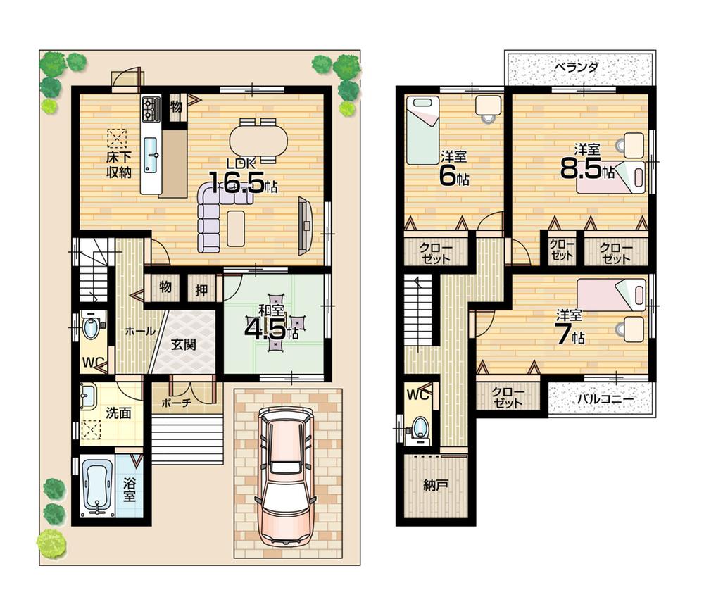 Floor plan. 22,300,000 yen, 4LDK, Land area 102.08 sq m , Building area 106.92 sq m