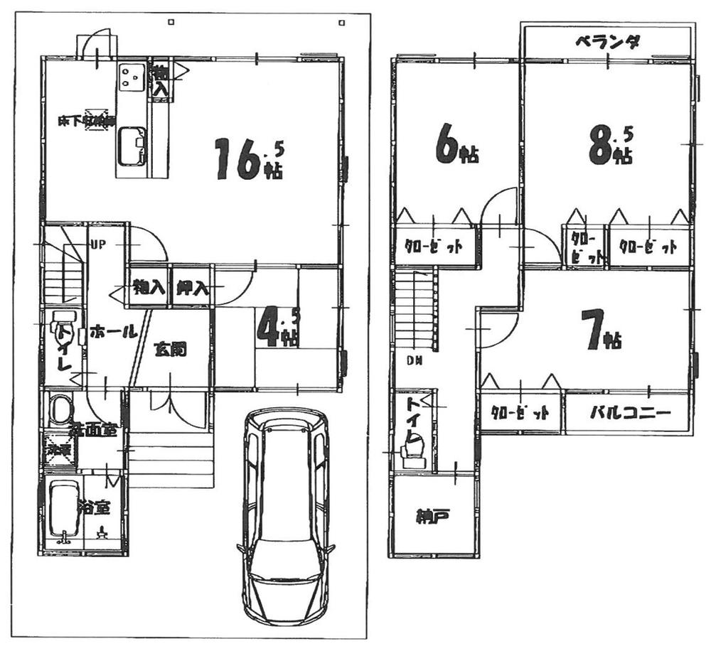 Floor plan. 22,300,000 yen, 4LDK + S (storeroom), Land area 102.08 sq m , Building area 106.92 sq m 4LDK + storeroom Window lighting many bright and wide floor plan