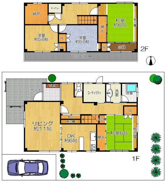 Floor plan. 18.9 million yen, 4LDK+S, Land area 210.94 sq m , Building area 129.09 sq m