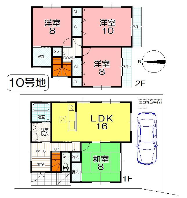 Floor plan. (No. 10 locations), Price 22 million yen, 4LDK, Land area 100.71 sq m , Building area 115.02 sq m