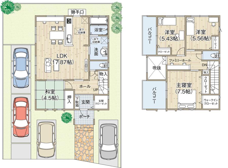 Floor plan. (No. 63 locations), Price 41,570,000 yen, 4LDK, Land area 161.44 sq m , Building area 105.58 sq m