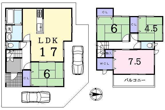 Floor plan. 25,200,000 yen, 4LDK, Land area 100.51 sq m , Building area 97.2 sq m
