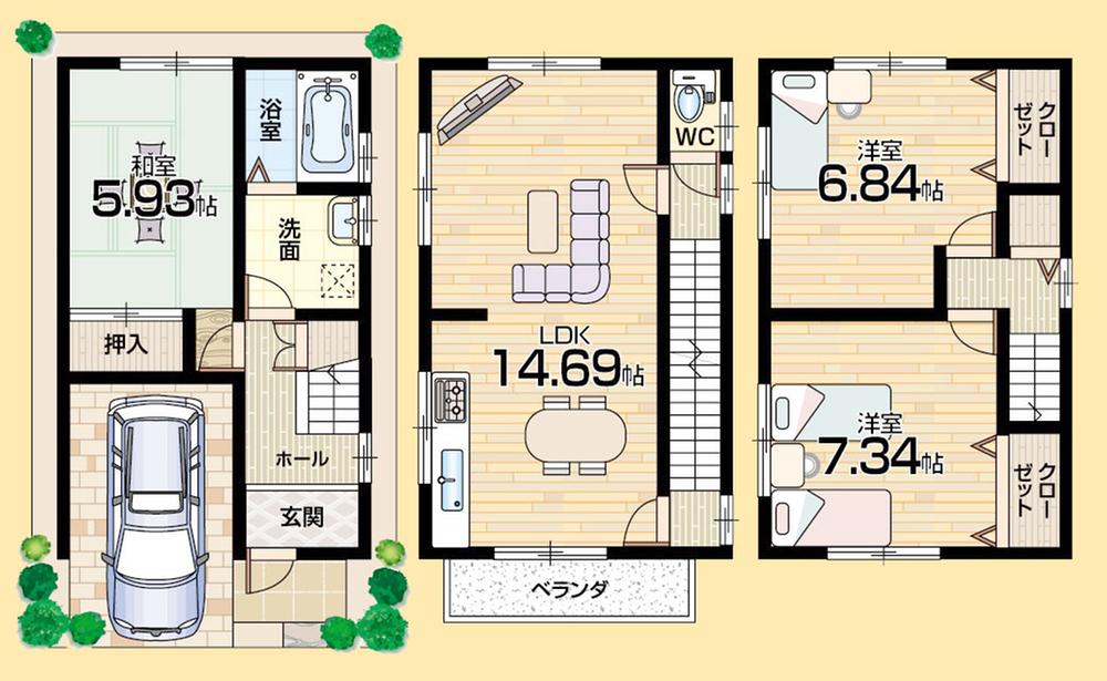 Floor plan. (No. 17 locations), Price 15 million yen, 3LDK, Land area 50.07 sq m , Building area 90.06 sq m