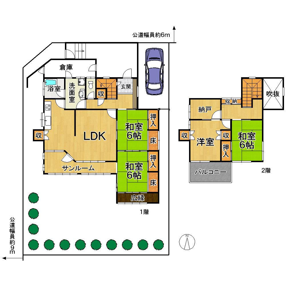 Floor plan. 36,800,000 yen, 4LDK + S (storeroom), Land area 275.72 sq m , Building area 107.75 sq m