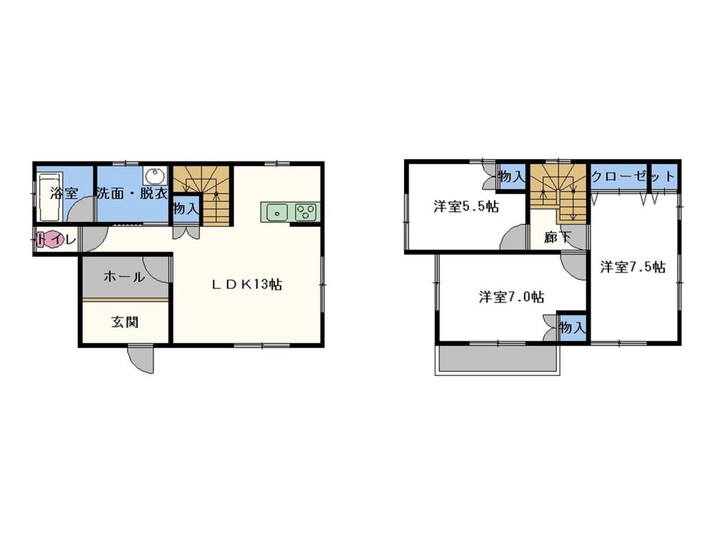 Floor plan. 16.8 million yen, 3LDK, Land area 189.6 sq m , Building area 99 sq m