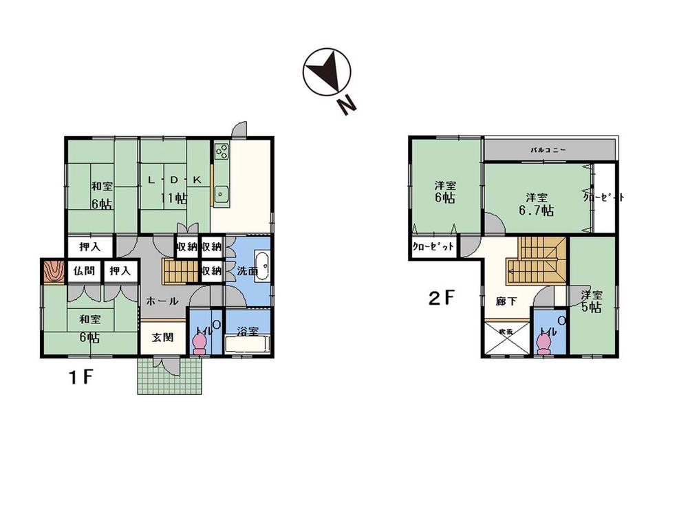 Floor plan. 21,800,000 yen, 5LDK, Land area 160 sq m , Building area 113.03 sq m