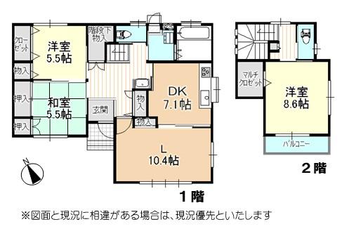 Floor plan. 20 million yen, 3LDK, Land area 211.66 sq m , Building area 102 sq m floor plan