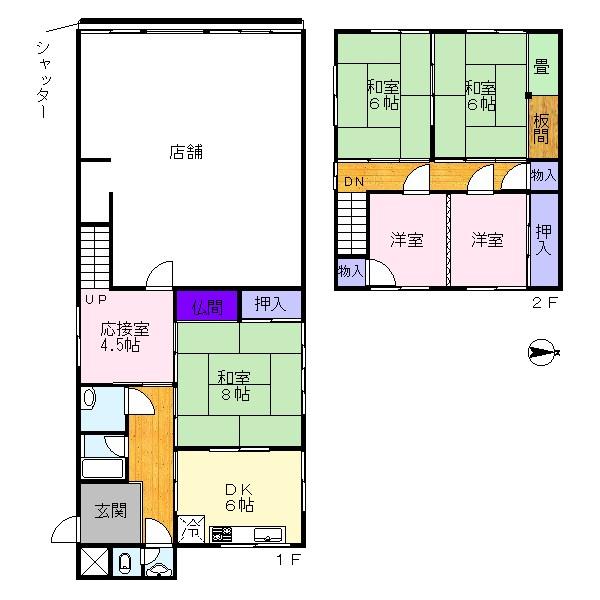 Floor plan. 13.8 million yen, 6DK, Land area 383 sq m , Building area 135.05 sq m