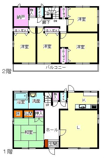 Floor plan. 16.8 million yen, 4LDK+S, Land area 293 sq m , Building area 139.03 sq m