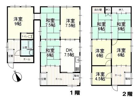 Floor plan. 11 million yen, 9DK, Land area 868 sq m , Building area 148.22 sq m floor plan