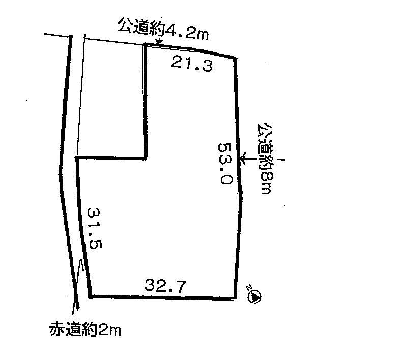 Compartment figure. Land price 21,800,000 yen, Land area 1,602.1 sq m