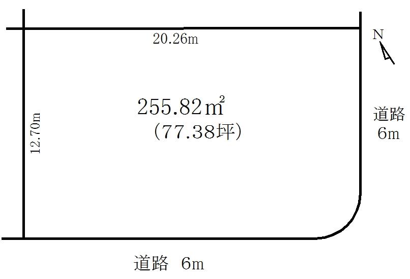 Compartment figure. Land price 14,980,000 yen, Land area 255.82 sq m