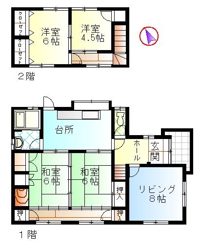 Floor plan. 13.5 million yen, 5DK, Land area 241.17 sq m , Building area 97.7 sq m