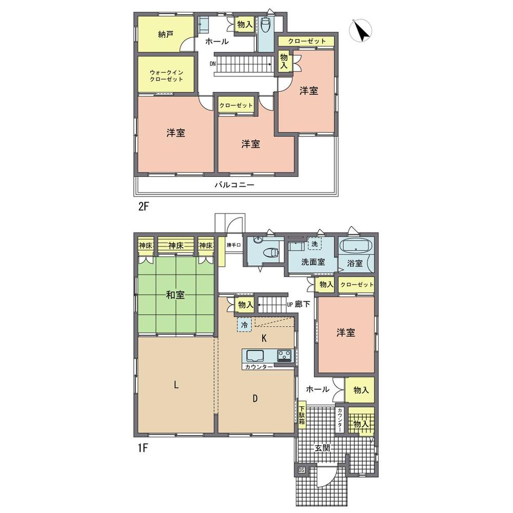 Floor plan. 36,800,000 yen, 5LDK + S (storeroom), Land area 224.47 sq m , Building area 165.82 sq m