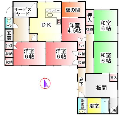 Floor plan. 6.9 million yen, 5DK+S, Land area 200.07 sq m , Building area 109.53 sq m