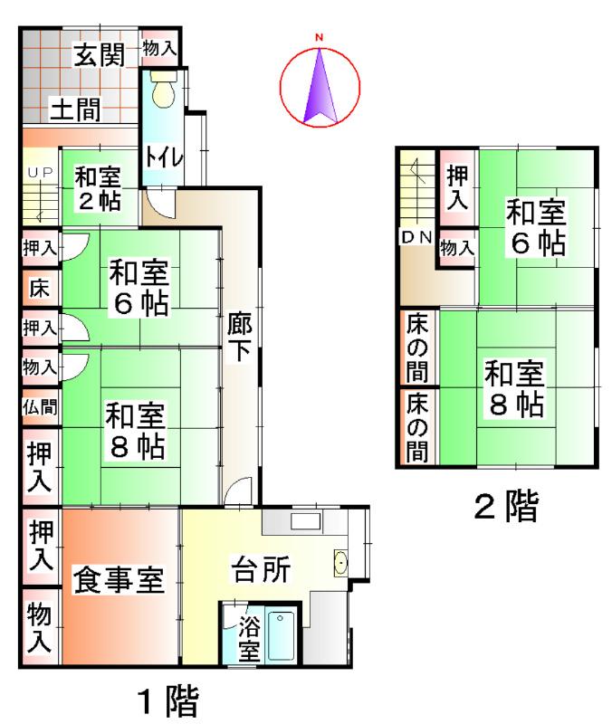 Floor plan. 6.8 million yen, 4DK, Land area 149.91 sq m , Building area 110.21 sq m