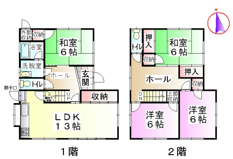 Floor plan. 13 million yen, 4LDK, Land area 170.14 sq m , Building area 99.36 sq m