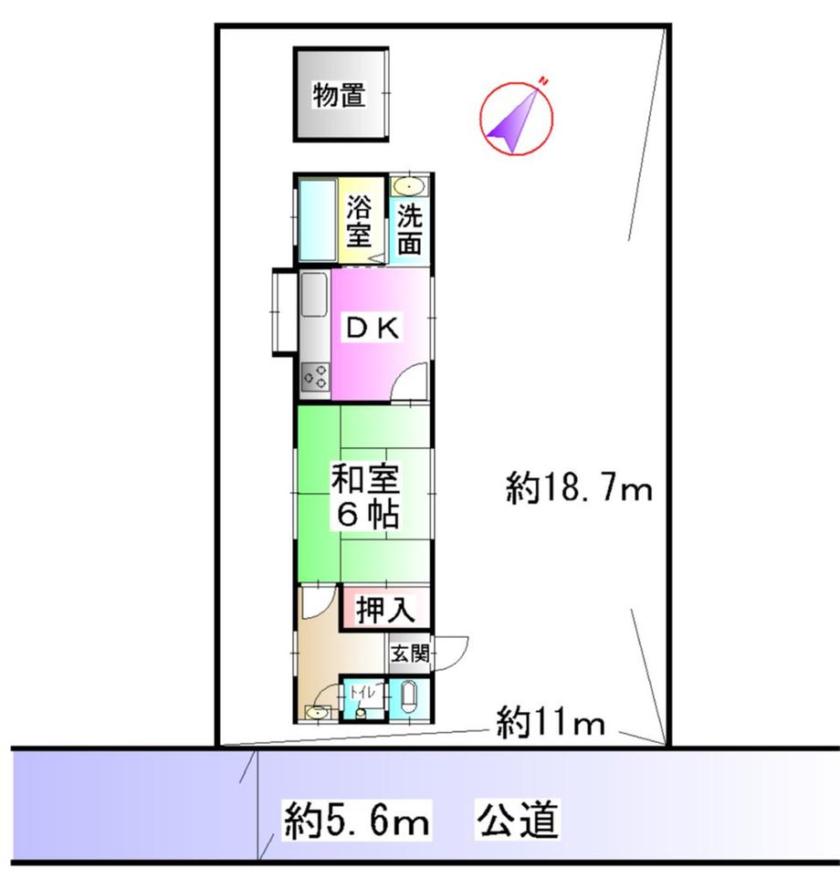 Floor plan. 6.9 million yen, 1DK, Land area 202.21 sq m , Building area 33.08 sq m