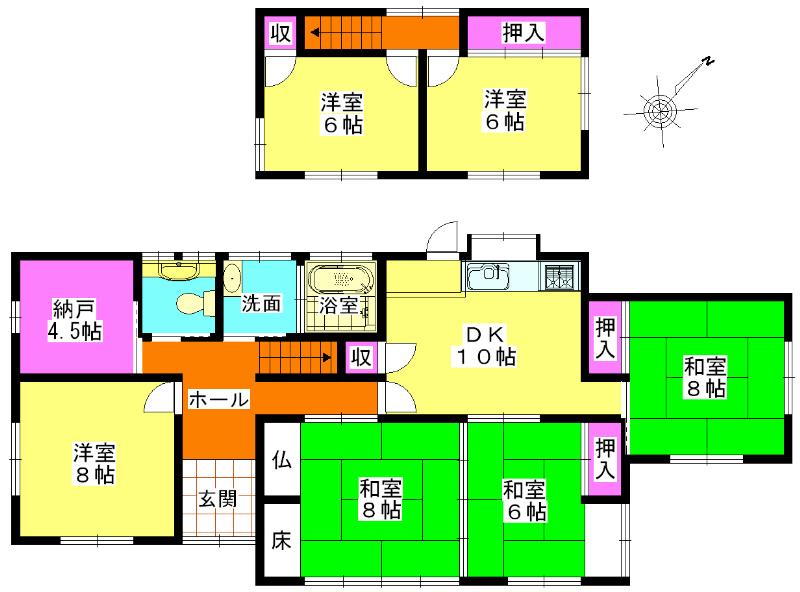 Floor plan. 9.9 million yen, 6DK+S, Land area 495.83 sq m , Building area 133.31 sq m