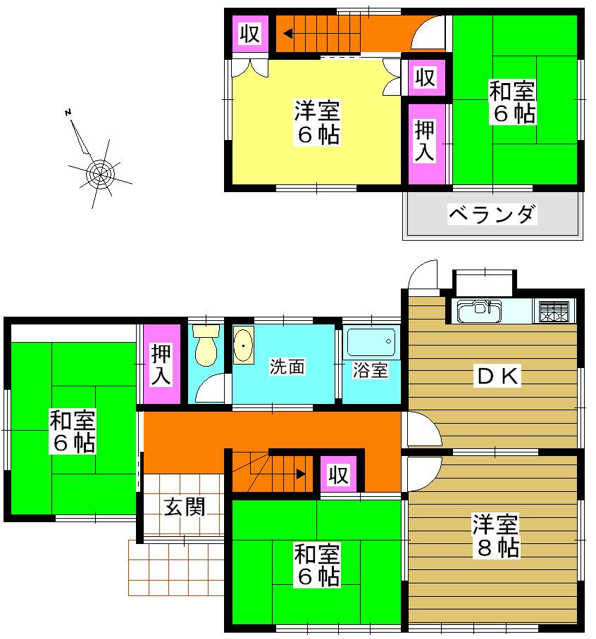 Floor plan. 14.8 million yen, 5DK, Land area 289.68 sq m , Building area 95.17 sq m