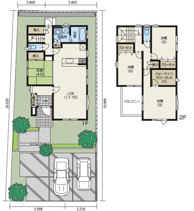 Floor plan. (No. 2 locations), Price 33,300,000 yen, 4LDK, Land area 175.49 sq m , Building area 113.23 sq m