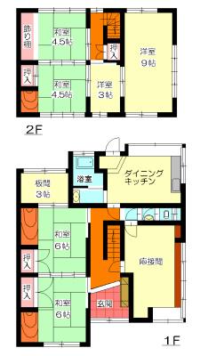 Floor plan. 18.9 million yen, 6DK+S, Land area 230.57 sq m , Building area 95.86 sq m