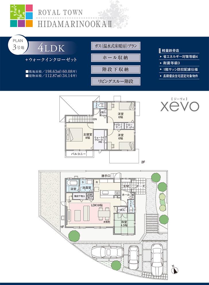 Floor plan.  [No. 3 place] So we have drawn on the basis of the Plan view] drawings, Plan and the outer structure ・ Planting, such as might actually differ slightly from.  Also, furniture ・ Car, etc. are not included in the price. 