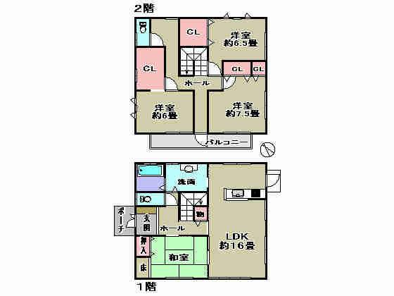 Floor plan. 29,100,000 yen, 4LDK + S (storeroom), Land area 285 sq m , Building area 144 sq m
