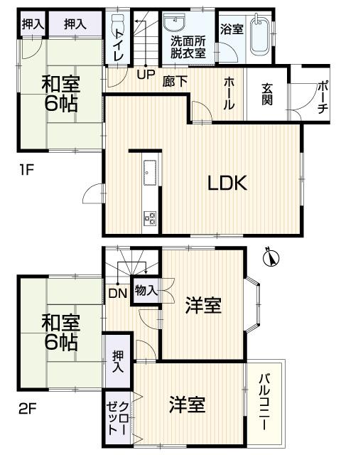 Floor plan. 16.8 million yen, 4LDK, Land area 155.08 sq m , Building area 95.23 sq m