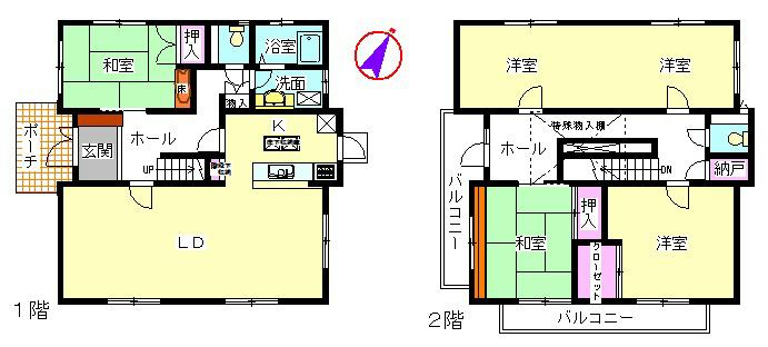 Floor plan. 24,800,000 yen, 5LDK, Land area 198 sq m , Building area 139.42 sq m