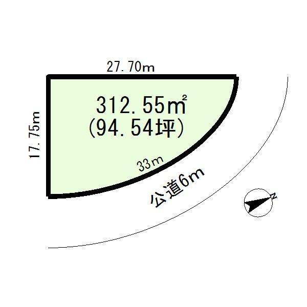 Compartment figure. Land price 16.8 million yen, Land area 312.55 sq m