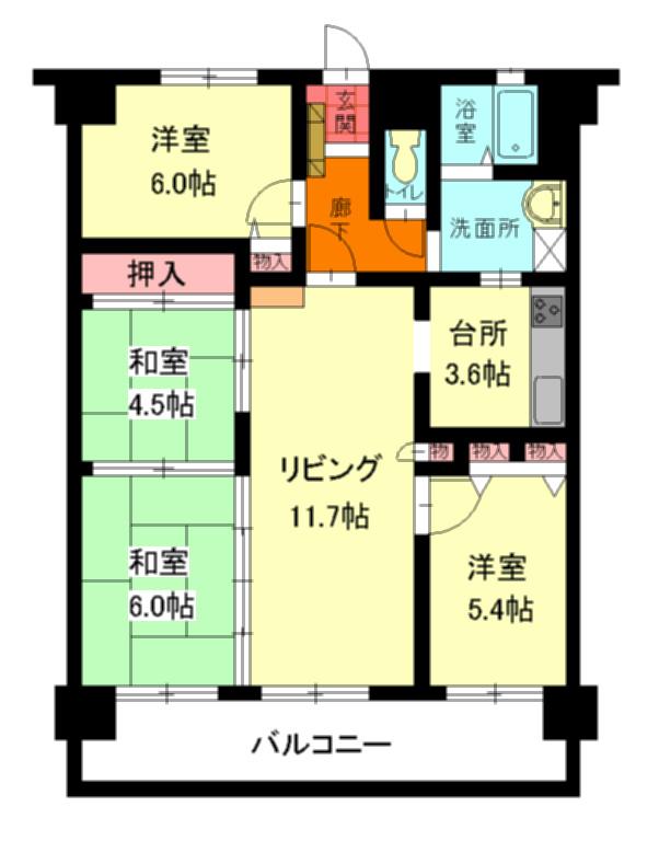 Floor plan. 4LDK, Price 12.3 million yen, Footprint 81 sq m